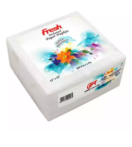 ফ্রেশ পেপার ন্যাপকিন ১৩" সুগন্ধমুক্ত ১০০X ১ প্লাই ১ টি এর ছবি